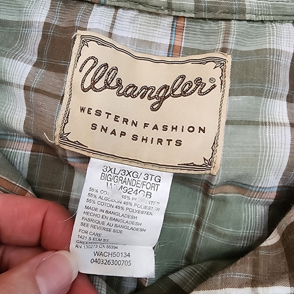 Wrangler Size 3XL Western Vintage Casual  Pearl Shirt Longsleeves. Cowboy, Ranch - Picture 8 of 9